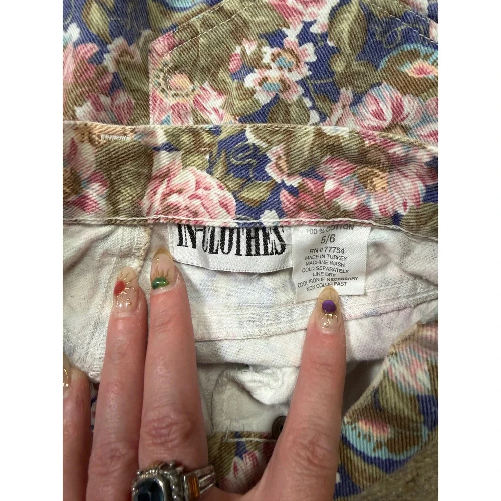 Vintage 90s Floral High Waisted Shorts Cottagecore Garden Print